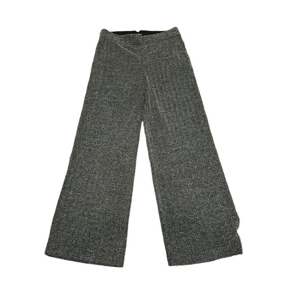 Express Womens 8R Grey Tweed Wide Leg High Rise Dress Pants Side Zip - Picture 2 of 7